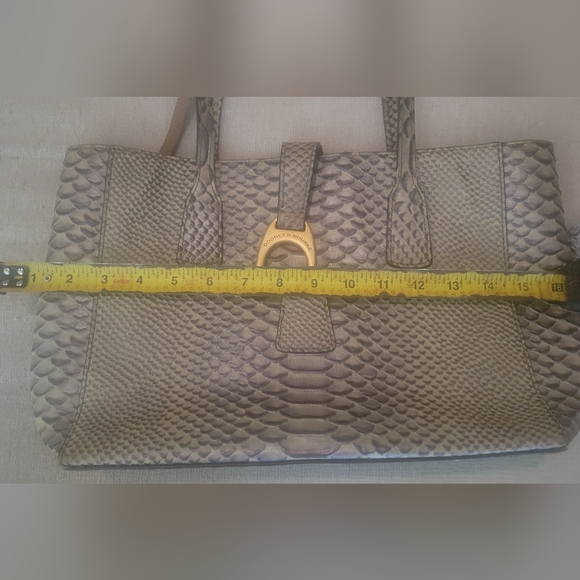Dooney and Bourke Python-Embossed Gray Handbag - Picture 10 of 10